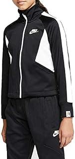 Nike Girl's CJ7424-010 Sweatshirt, Negro/Blanco, 16 Years Regular