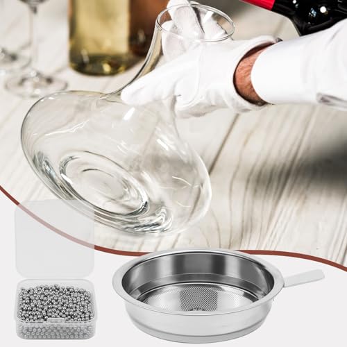 FSWWSF Billes Nettoyantes avec panier filtrant en acier inoxydable 3mm 1200 Pièces Perles de Nettoyage en Acier Inoxydable Nettoyantes Carafe à décanter pour Carafes, Bouteilles, Vases, Verre – vue 7