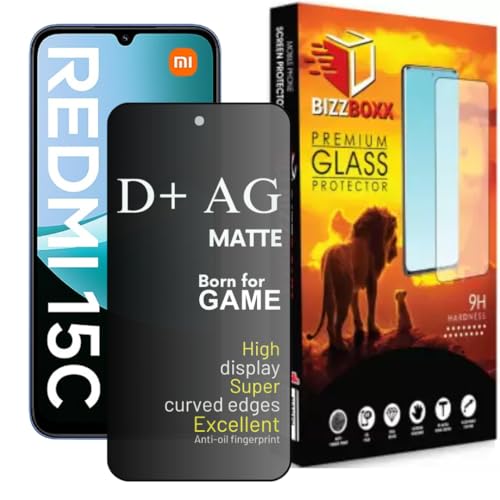 Image of Compatible With Redmi 15C 5G D+ AG Matte Tempered Glass Screen Guard Protector Anti Fingerprint Gaming Special With Camera Cut (For Redmi 15C - 6.9 inch)- Pack of 1