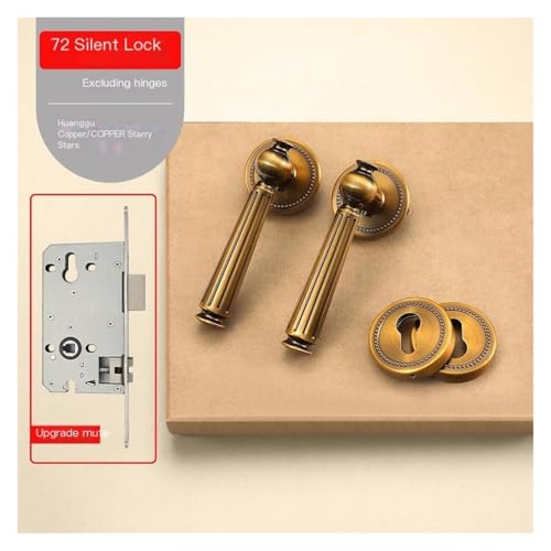 Cerradura de bronce amarillo magnética para puerta francesa interior de madera 3
