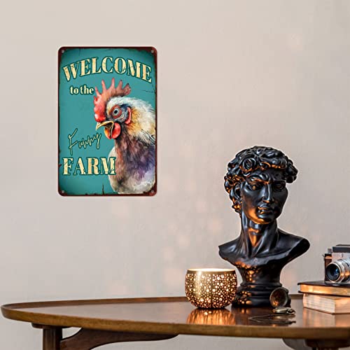 Sandilya Chicken Retro Metal Aluminum Sign,Art Retro Poster,Bedroom Cafe Home Pub Club Wall Signs Decor Vintage Aluminum Poster, 8X12Inch #TOP2