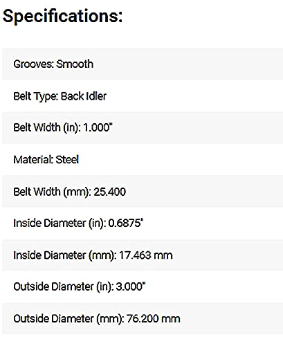 Hayden Automotive 5979 Idler And Belt Tensioner Pulley For 1” Belt With 3” Od X 0.69” Id Pulley #TOP1