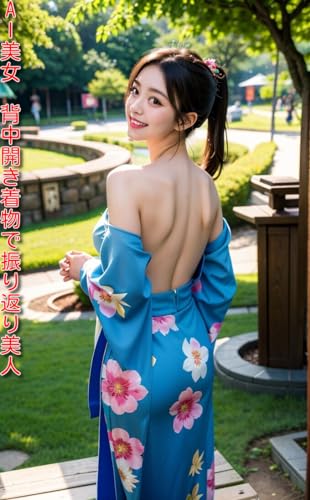 AI美女 背中開き着物で振り返り美人: 着物