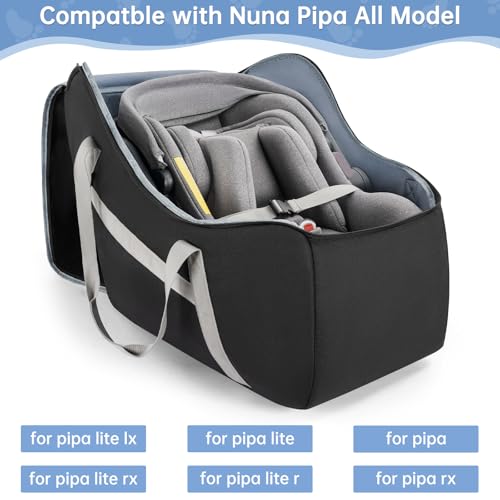 Padded Car Seat Travel Bag for Airplane, Infant Car Seat Travel Bag Compatible with All Nuna Pipa Car Seat, Chicco KeyFit 30 and Base, UPPAbaby MESA V2 and Base Car Seat Gate Check Bag for Air Travel