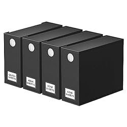 4 PACK BLACK SHEET ORGANIZERS - Make your linen closet organized and beautiful with this foldable bed sheet fabric organizer; Each Storage Organizer SIZE: 5"W x 15"D x 12.8"H CIRCLE WINDOW DESIGN - You can see the linen color clearly through the fron...