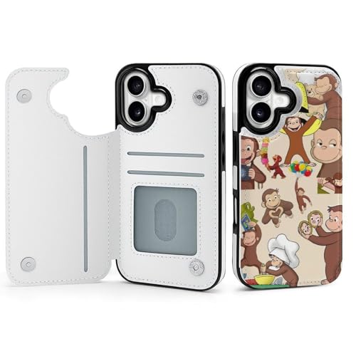 手帳型 おさるのジョージ (3) 対応 iPhone 17 ケース カード収納 スマホケース 財布型 携帯ケース 軽量 全面保護 スタンド機能 おしゃれ お祝いギフト