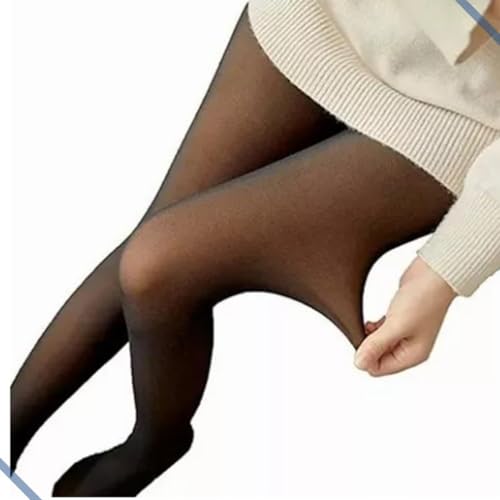 Meia Calça Translucida Peluciada Forrada Super Quente De Lã Aveludada Com Pé -Thee Brothers (Elastan