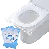 50 Stück Toilettenauflage Einweg Spülbare Toilettenbezüge Toilette Auflage WC-Sitz Matte Einweg Toilettenpapier Pad Toiletten Sitzbezug