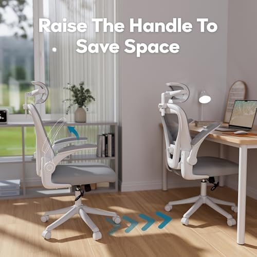 Image of Ollega Ergonomic Office Chair with Memory Foam Seat, Computer Desk Chair | 3.5 inch Memory Foam Cushion, 3D Adjustable Headrest, Lumbar Support, Flip-Up Armrests, Breathable Mesh, 330LBS Weight Capacity