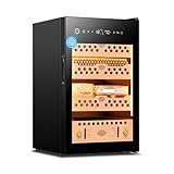Electric Humidor 60L with Temperature & Humidity Control Cigar Humidors with Spanish Cedar Wood Humidor Cabinet Holds 200 Counts