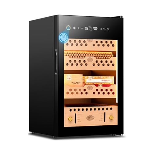 Elektrischer Humidor 60L mit Temperatur- und Feuchtigkeitsregulierung - Spanischer Zedernholzschrank für bis zu 200 Zigarren