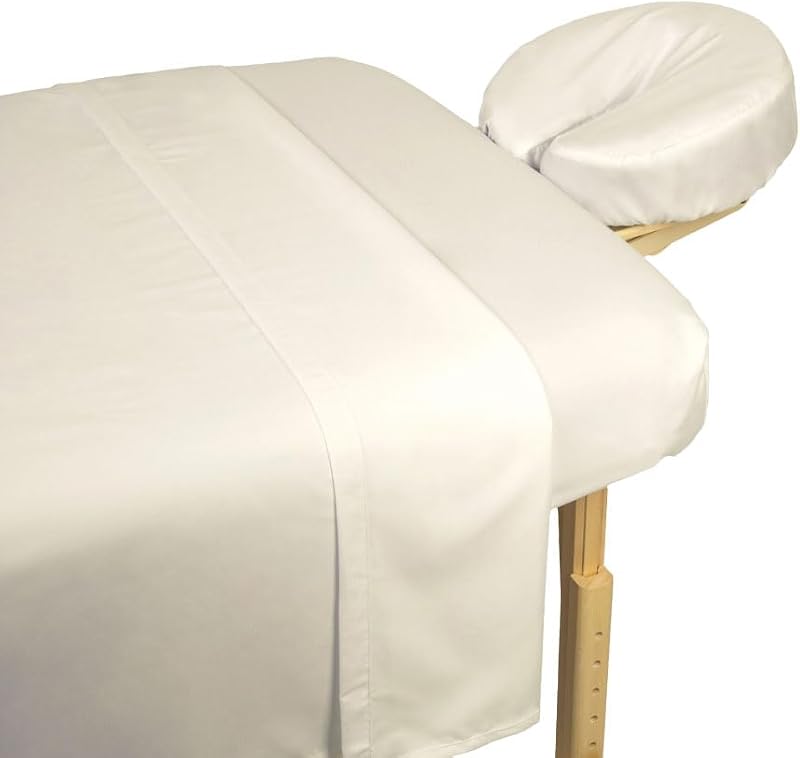 BodyMed Jogo com 3 peças de lençóis de microfibra para maca de massagem, 120 GSM, creme