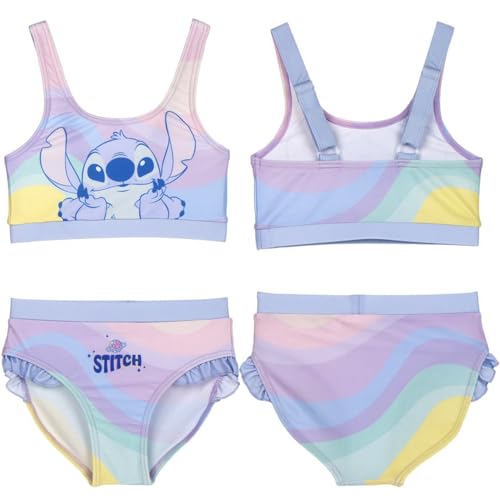 Stitch badpak voor meisjes, 2-delig, beha + slipje, maat 6 jaar, comfort en plezier voor strand, zwembad of verjaardag, Stitch, Mauve, 6 Jaren