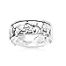 MATERIA Damen Bandring Elefanten Herde mit Baby 925 Sterling Silber afrikanisch Glücksbringer #SR-116, Ringgrößen:57 (18.1 mm Ø)