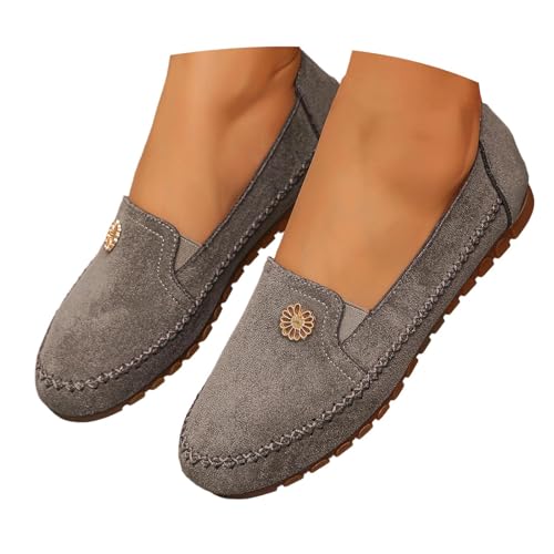 Chaussures duveteuses grande taille femme LeFou plates style britannique