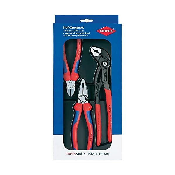 KNIPEX Bestseller-Paket 00 20 09 V01 (SB-Karte/Blister), Mehrfarbig & 26 12 200 Flachrundzange mit Schneide…
