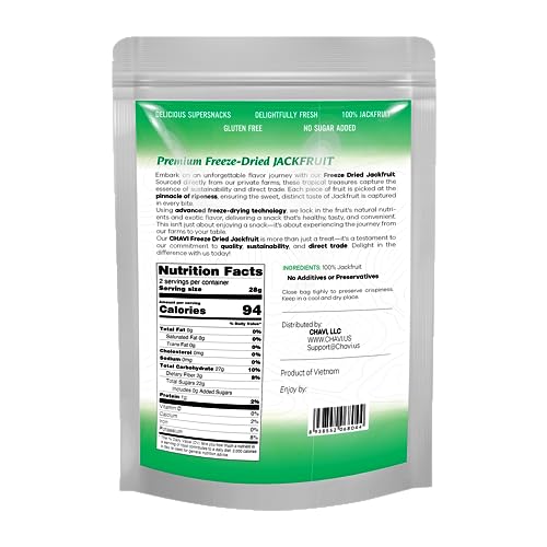 Image of CHAVI Freeze-Dried Jackfruit - Pack of 2 x 2 Oz - Healthy 1 Ingredient Superfood Supersnacks - No Added Sugars or Preservatives - Non-GMO, Vegan, Gluten-Free (2 Packs)