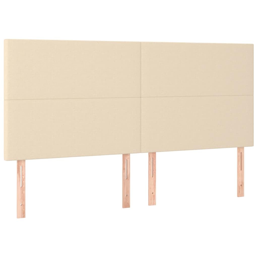 vidaXL Testiera Crema 180x5x118/128 cm Tessuto