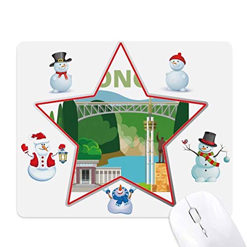 Tapis de souris Congo bonhomme de neige ville statue building pour stopper les sauts de curseur