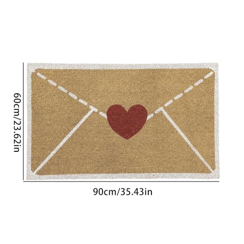 Felpudo corazón con diseño de sobre para llenar de amor la entrada de casa 6