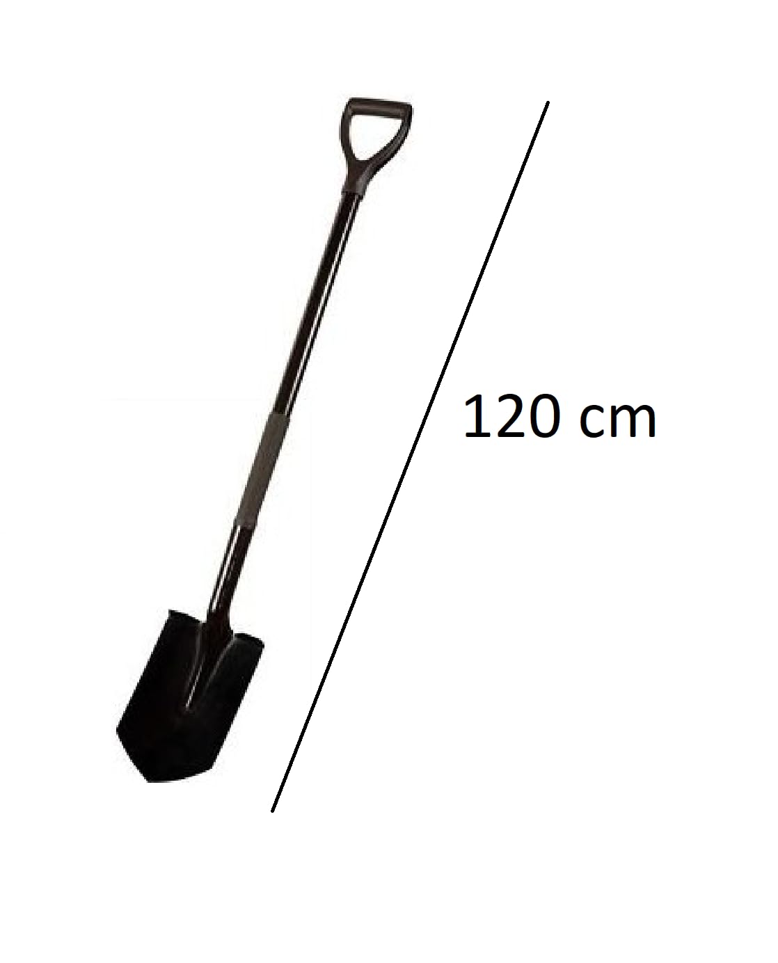 Spitzschaufel mit Metallstiel 120 cm - Gartengerät mit Anti-Rutsch-Griff und Stahlklinge - Schwerlast