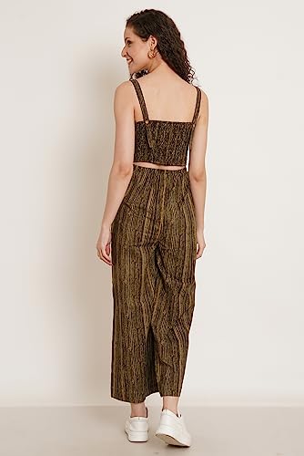 Image of COTLAND Fashions Jaipuri Cotton Abstract Printed Sleeveless Jumpsuit for Women