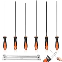6 Stück Feile für Kettensäge Pferd Feile Kettensäge 3.2 mm 4.0 mm 4.5 mm 4.8 mm 5.2 mm 5.5 mm Kettensägefeile Feilenset Werkstattfeilen Hochwertiges Metallfeilen Set Geeignet für Heimwerker und Profis