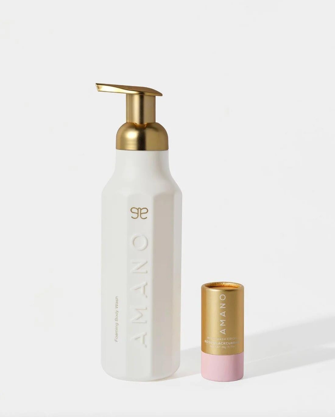 Crystal Body Wash Starter Kit - Luxury Foaming Body Wash with Reusable Bottle & Body Wash Vegan, Sulfate-Free,Phthalate-Free - Glowing and Smoother Skin in 30 DAYS (Rose BlackCurrant)