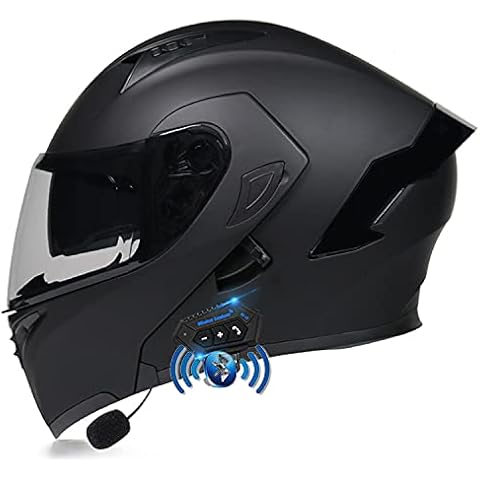 LPXPLP Motorbike Helmets Mens Flip Up Modular Helmet Flip Front Motorcycle Helmet DOT/ECE Approved Mens Women Dual Visor Full-Face Helmets for Street Bike Racing Motocross ATV Scooter M,L Cover