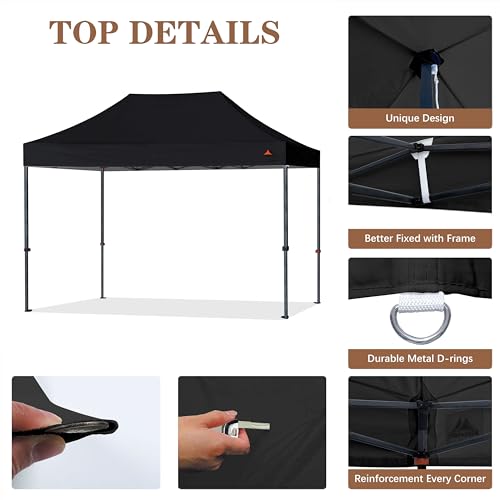 Image of SCOCANOPY Black Commercial 10x15 Canopy Replacement Top