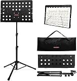 5 Core Sheet Music Stand -Dual Use Professional Portable Music Stand with Carrying Bag, Metal Deskto