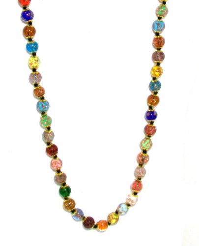 Just Give Me Jewels Genuine Venice Murano Sommerso Aventurina Glass Bead Long Strand Necklace in Multi-Color, 26+2