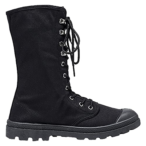 Men's Fashion Ankle High/Mid Calf Desert Boots Lace-Up Outdoor Canvas Shoes2