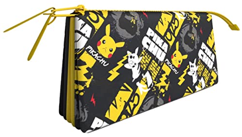 CyPBrands Trousse Scolaire Triple Pokemon Cover