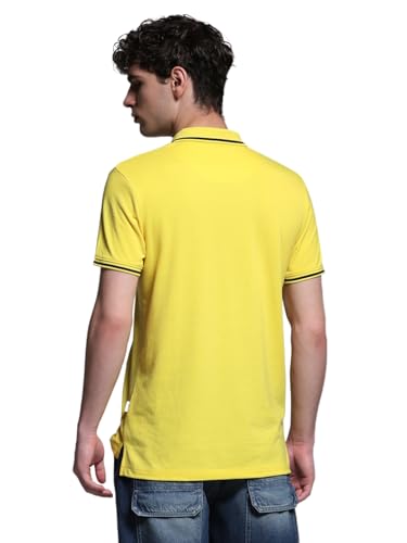 Image of Jack & Jones Men's Yellow Polo Collar Slim Fit T-Shirt