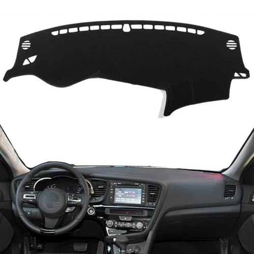 GYXGS - Car Dashboard Cover Anti-Scratch Dash Cover Interior Dash Covers - for KIA Optima / K5 2010-2015 Third Generation (TF), Black(Red Edge), Left Hand Drive