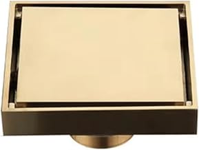 ZAP 6" x 6" SS 304 Tile & Marble Insert Floor Drain with Cockroach Trap | Stainless Steel Bathroom & Kitchen Drain | Gold Finish Waste Water Grating