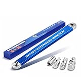 Offset Extension Wrench Set,Offset Verlängerungsschlüssel – 39cm (15 Zoll) Ratschenverlängerung mit Kettenantrieb – Inkl. 1/4", 3/8" & 1/2" Adapter -Torque für Engstellen im KFZ-Motorraum (1pc)