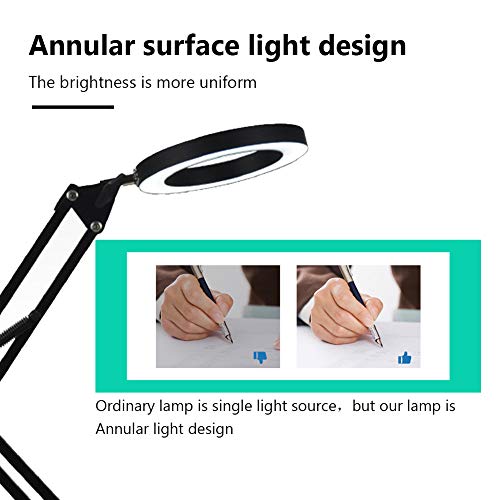 Cocoarm Lupenleuchte 5X Desktop LED Lupenlampe Eyeliner Maniküre Tattoo Beauty Light Kosmetiklampe Schwenkarm… – Bild 7