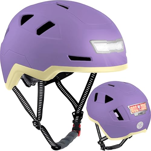 Image of XNITO Bike Helmet with LED Lights - Urban Bicycle Helmet for Adults, Men & Women - CPSC & NTA-8776 Dual Certified - Class 3 E-Bikes, Scooters, Onewheel, Commuter, Mountain
