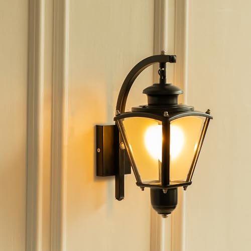 Image of Divine Trends Aluminium Waterproof Lantern Outdoor Wall Light Hanging Polished Black Finish for Indoor & Outdoor Use, LED Bulb Included (Pack of 1)