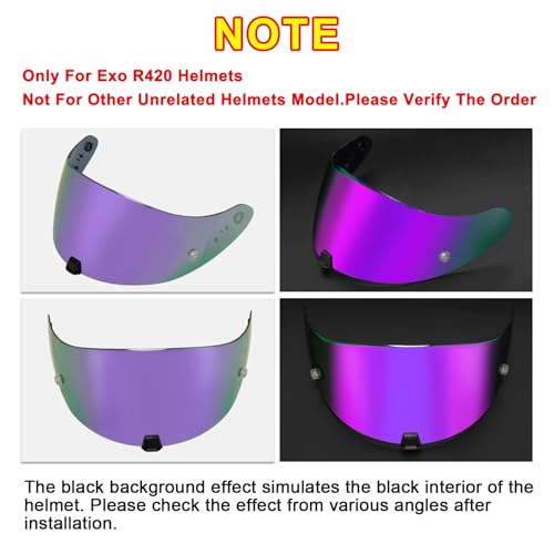 Image of PSLER Shatterproof Motorcycle Helmet Visor for R420,Purple