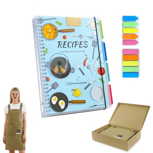 Livre de recettes A4 à remplir avec classeurs à anneaux et intercalaires