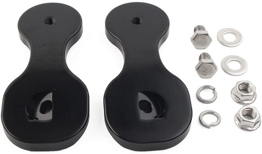 GXJ001 Black Rearview Mirrors Brackets Adapters Motorcycle Rear View Mirror Mounting Brackets Adapter For Harley Touring Electra Glide Street Glide Road Glide Batwing Bagger 2014-2021