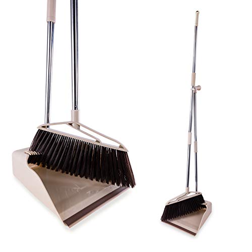 Broom and Dustpan Stand Up Long Handle Home Kitchen Set ...