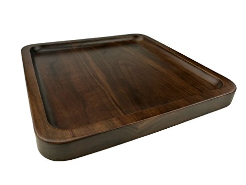 Rustic Walnut Wooden Tray Solid Wood Serving Tray Square Rectangle Platter Tea Tray Coffee Table Tray (Square Large (9 X 9 Inch)) #TOP5