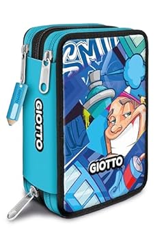Giotto Astuccio Supermina 3 Zip Young Street Art, AZZURRO