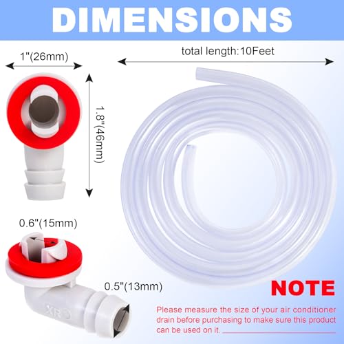 FullMayPro 10 Feet Air Conditioner Drain Hose, 3/5 '' Portable AC Drain Hose Connector,2.0MM Thick,Not Easily Deformed,Replacement for Universal Mini-Split AC Unit & Window Air Conditioning Unit by FullMayPro - Used condition - Image 2