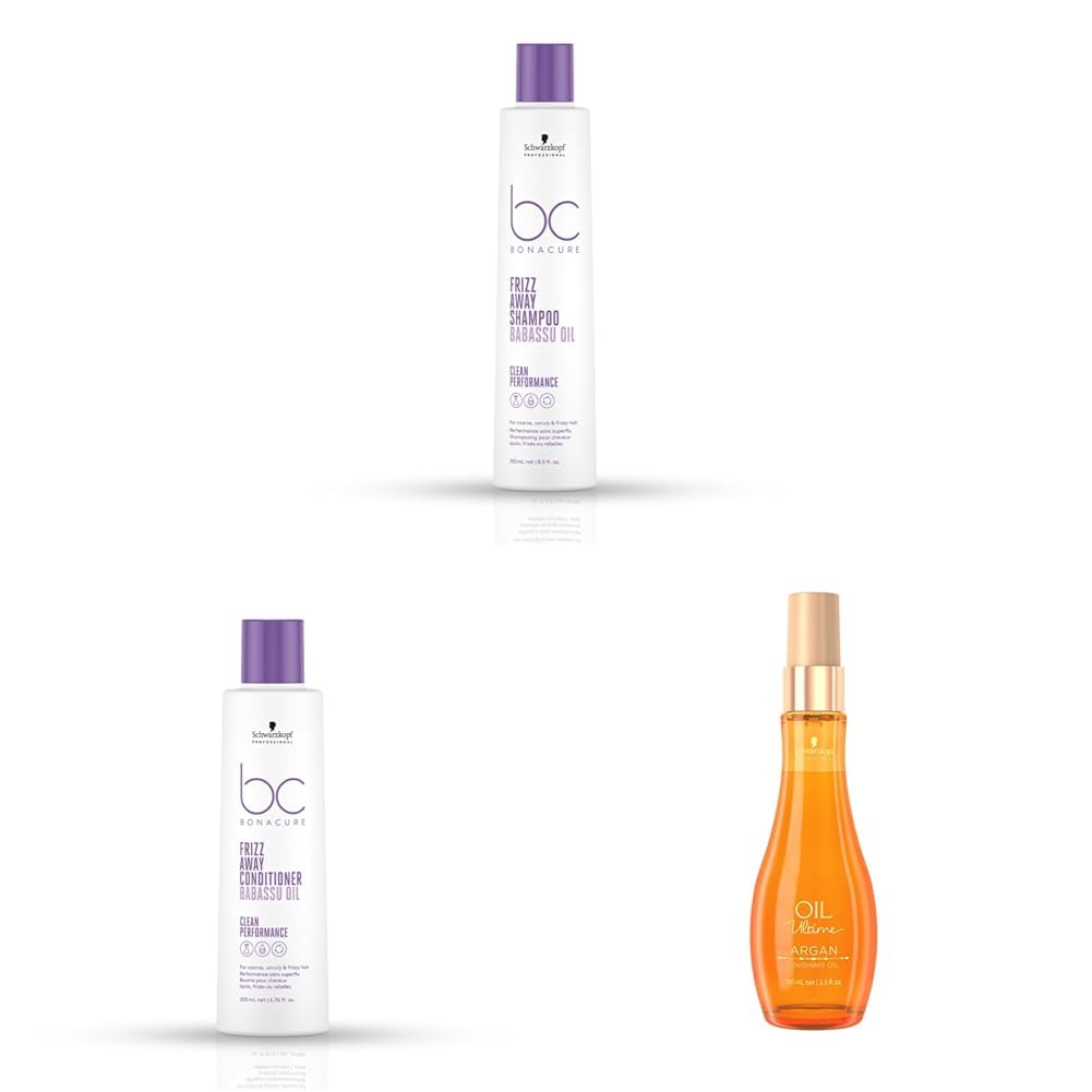 Schwarzkopf Professional Bonacure Frizz Away Shampoo, Conditioner & Ultime Argan Finishing Oil-picture-34