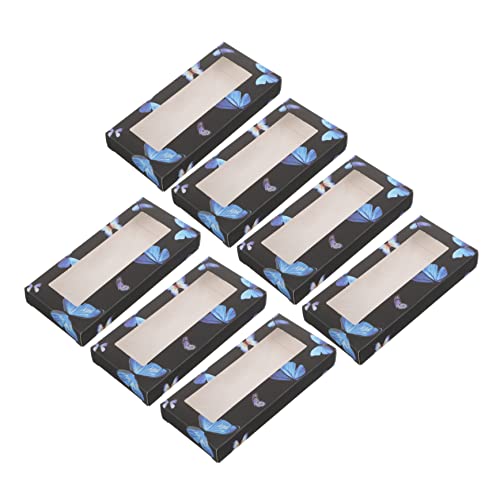 Beatifufu Rectangular Fake Lash Storage Box with Window 10pcs Eyelash Paper Cases Lash Organizers for Safe Storage